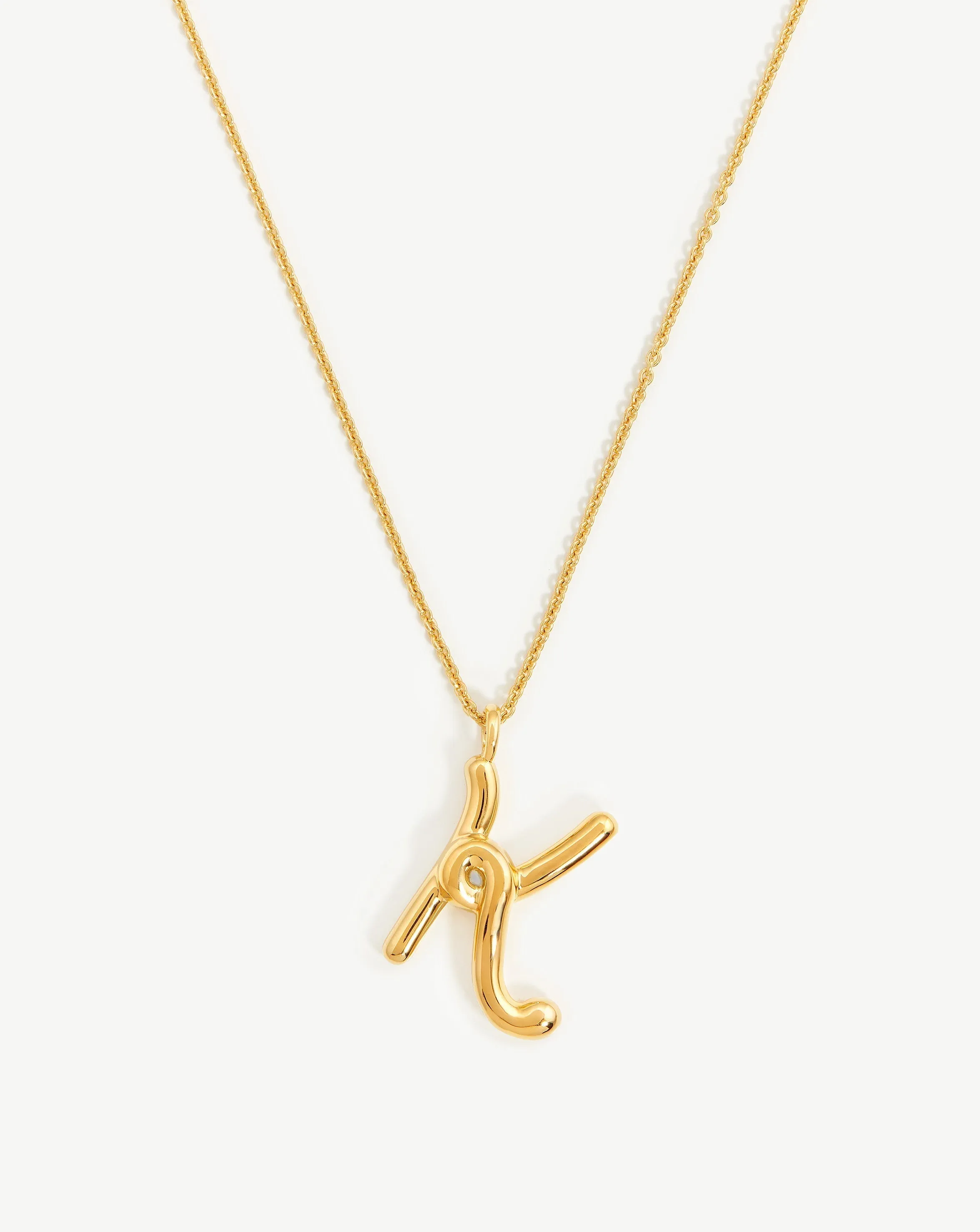 Curly Molten Initial Pendant Necklace