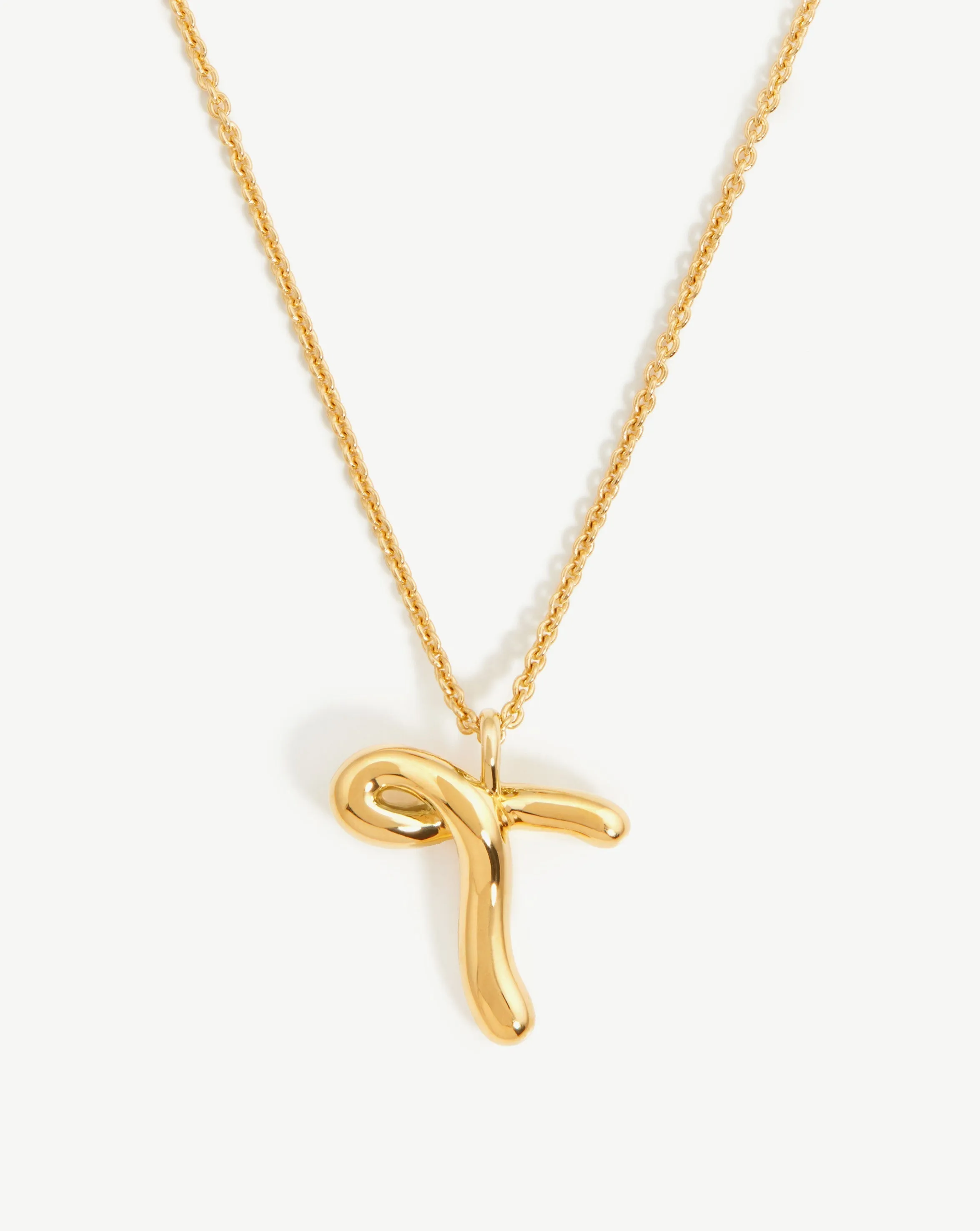 Curly Molten Initial Pendant Necklace