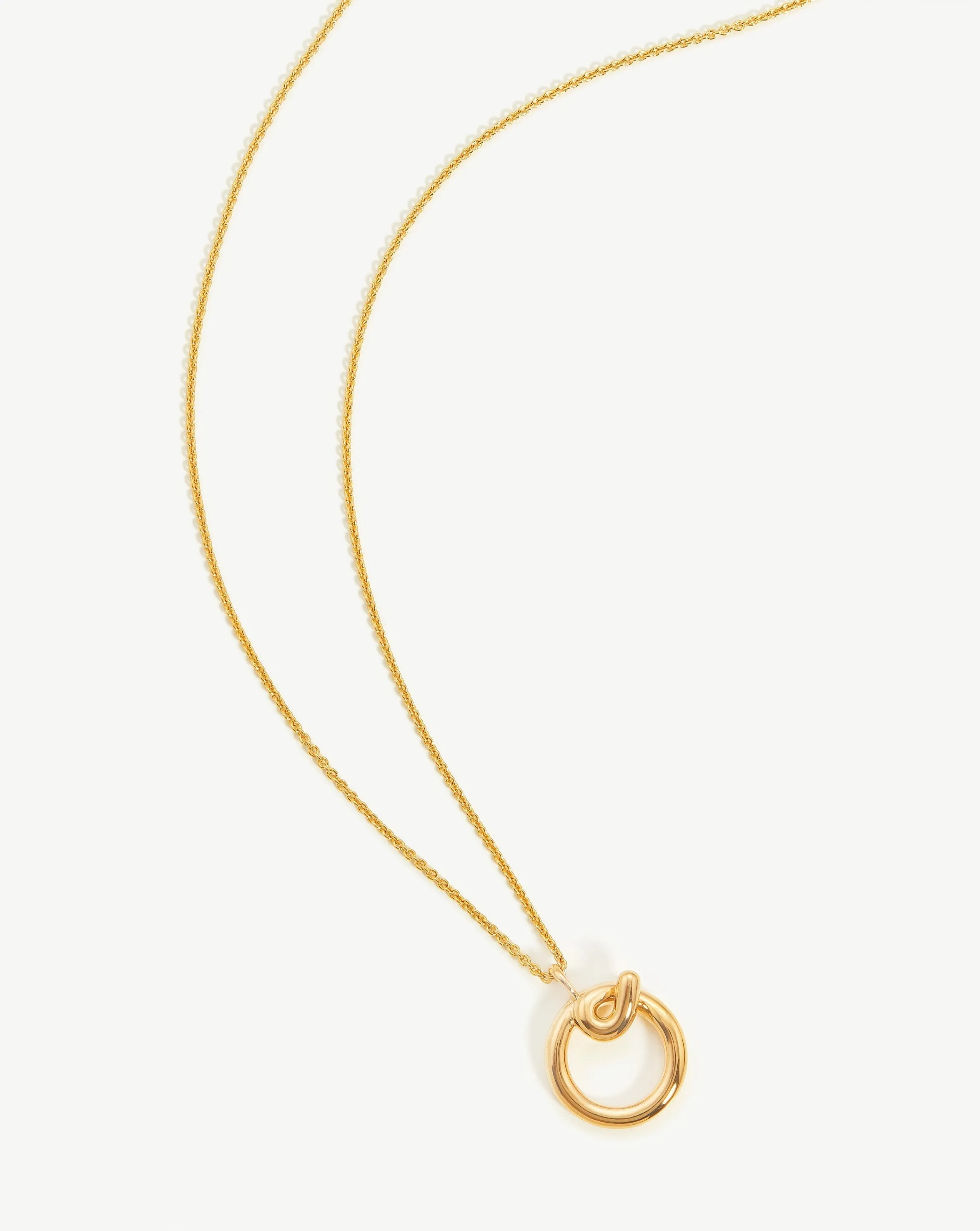 Curly Molten Initial Pendant Necklace