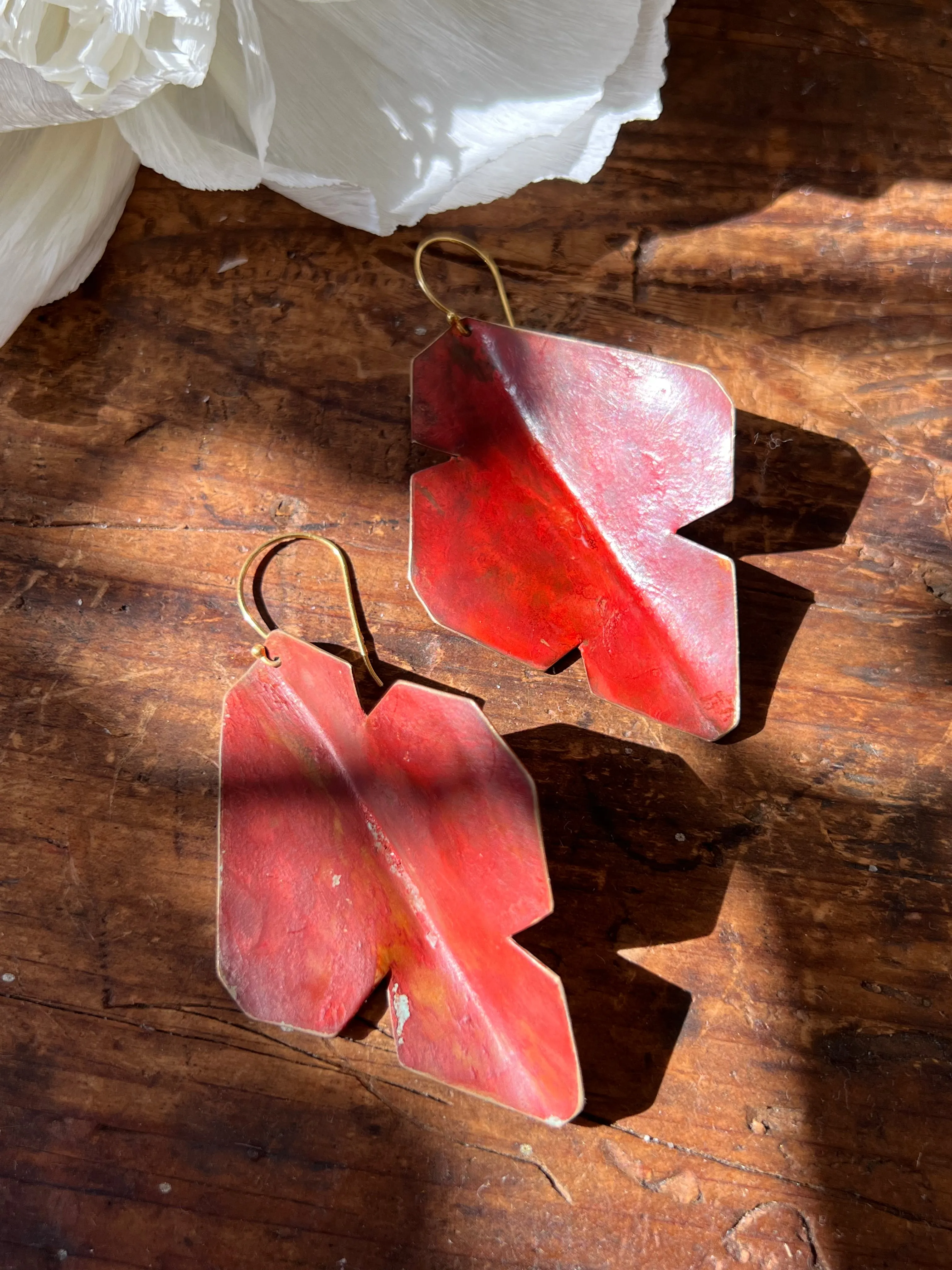 Dennis Higgins Red Patina Earrings