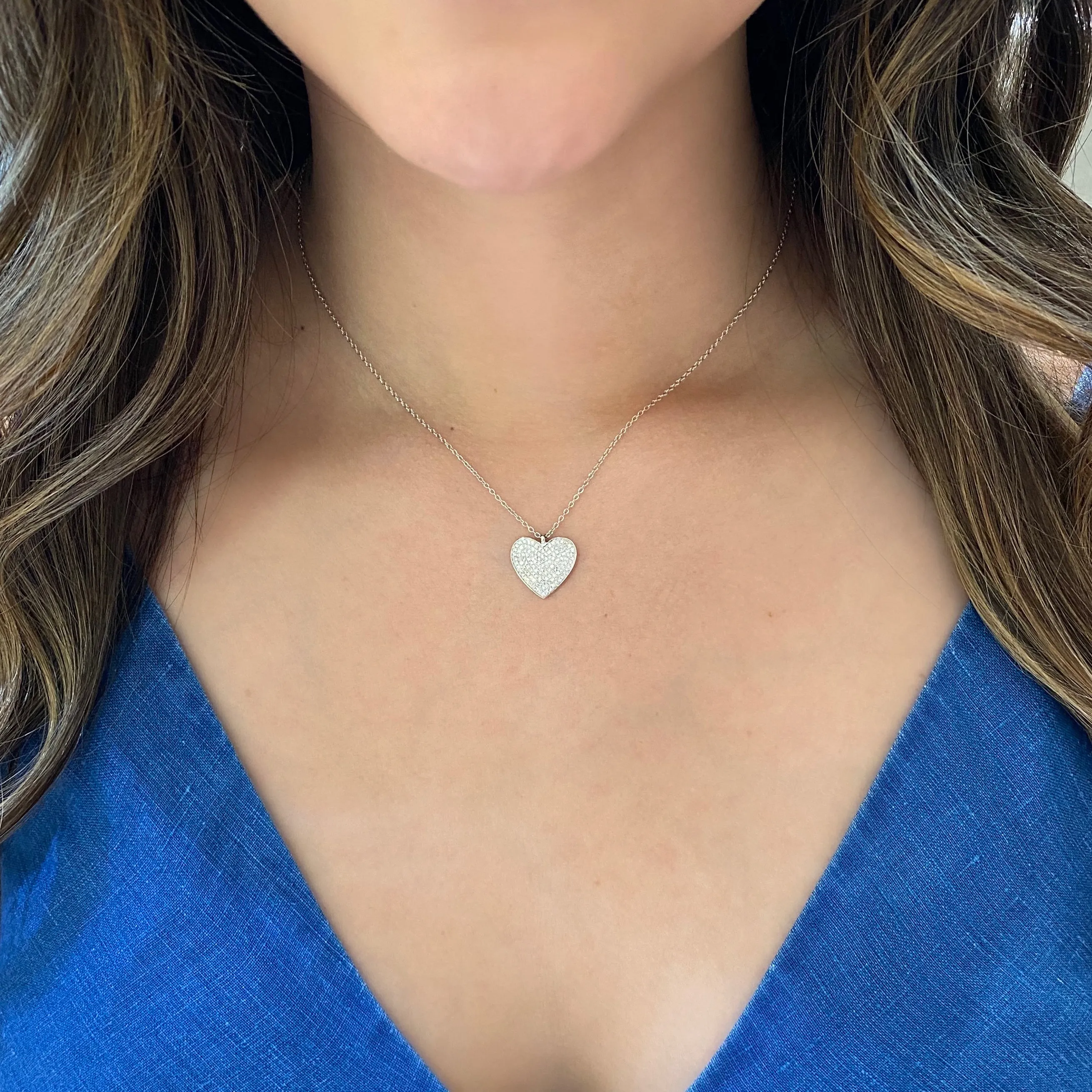 Diamond Classic Heart Pendant Necklace