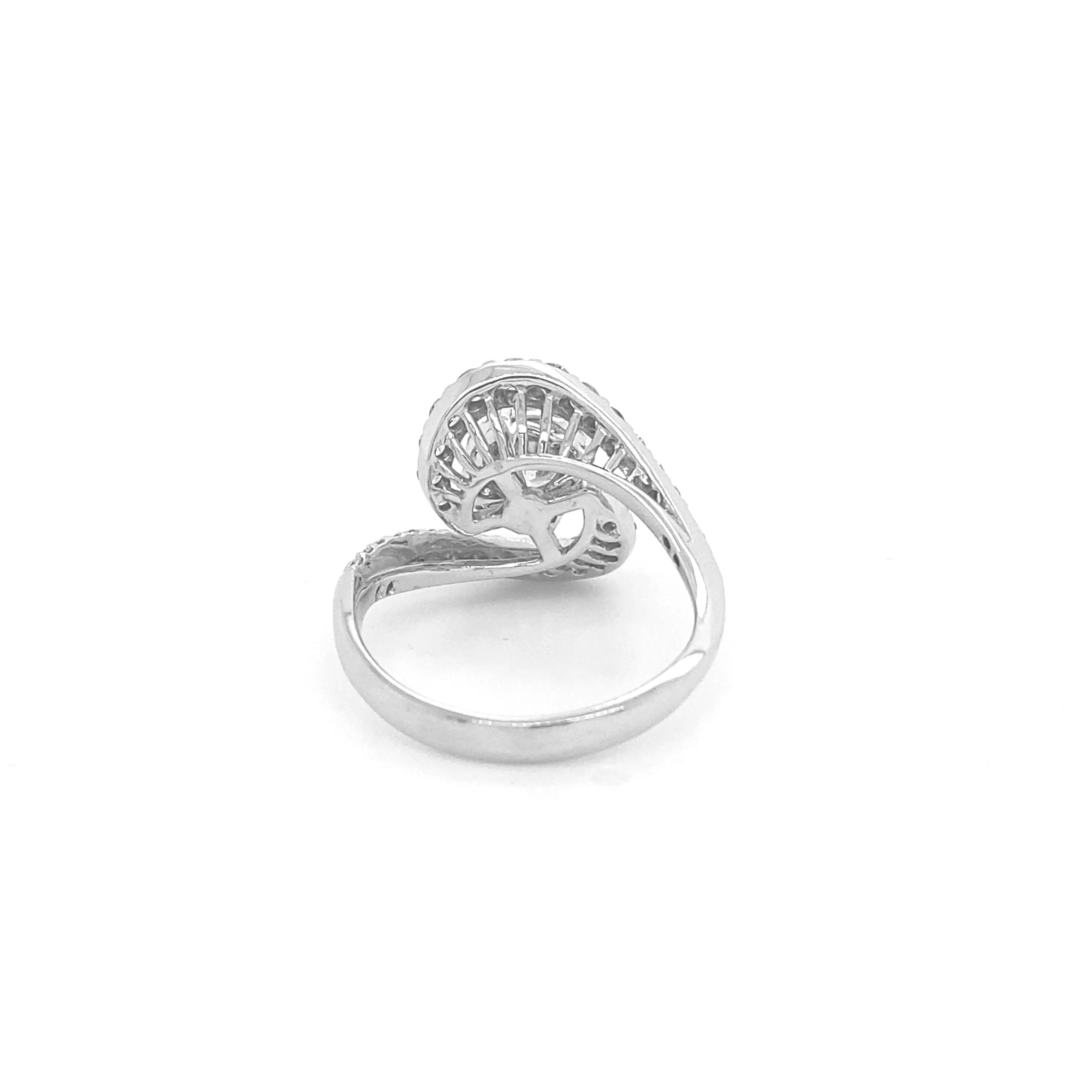 Diamond Whirlpool Ring 14k White Gold R015N