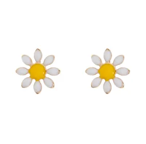 Doris - Daisy Flower Enamel Stud Earrings