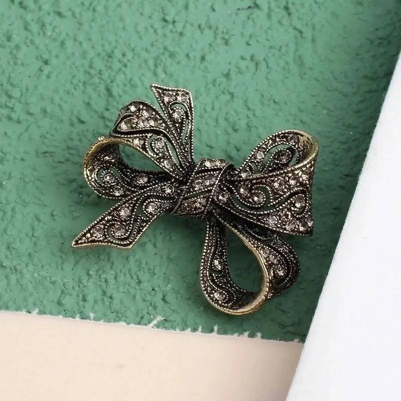 Elegant Bow Knot Alloy Inlay Crystal Rhinestones Women's Brooches