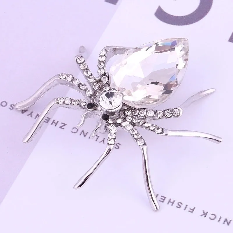 Elegant Spider Alloy Plating Crystal Women'S Brooches 1 Piece