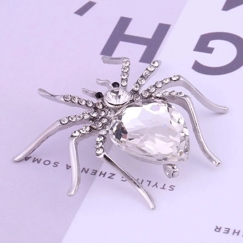 Elegant Spider Alloy Plating Crystal Women'S Brooches 1 Piece