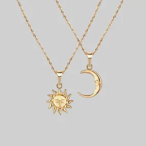 ELIN. Sun & Moon Layering Necklaces - Gold