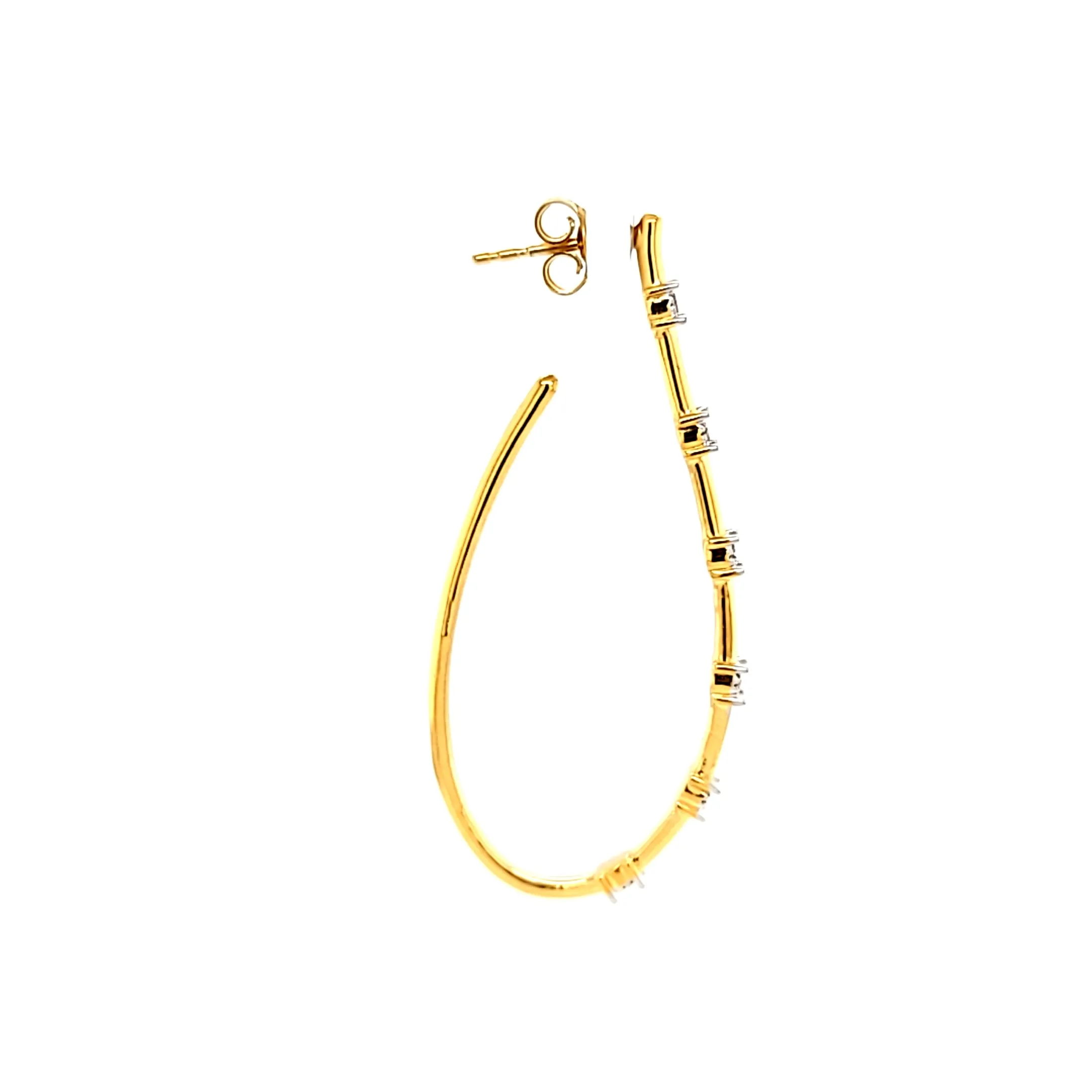 Ella Stein Gold Oval Curved Hoop Earrings (SI3530)