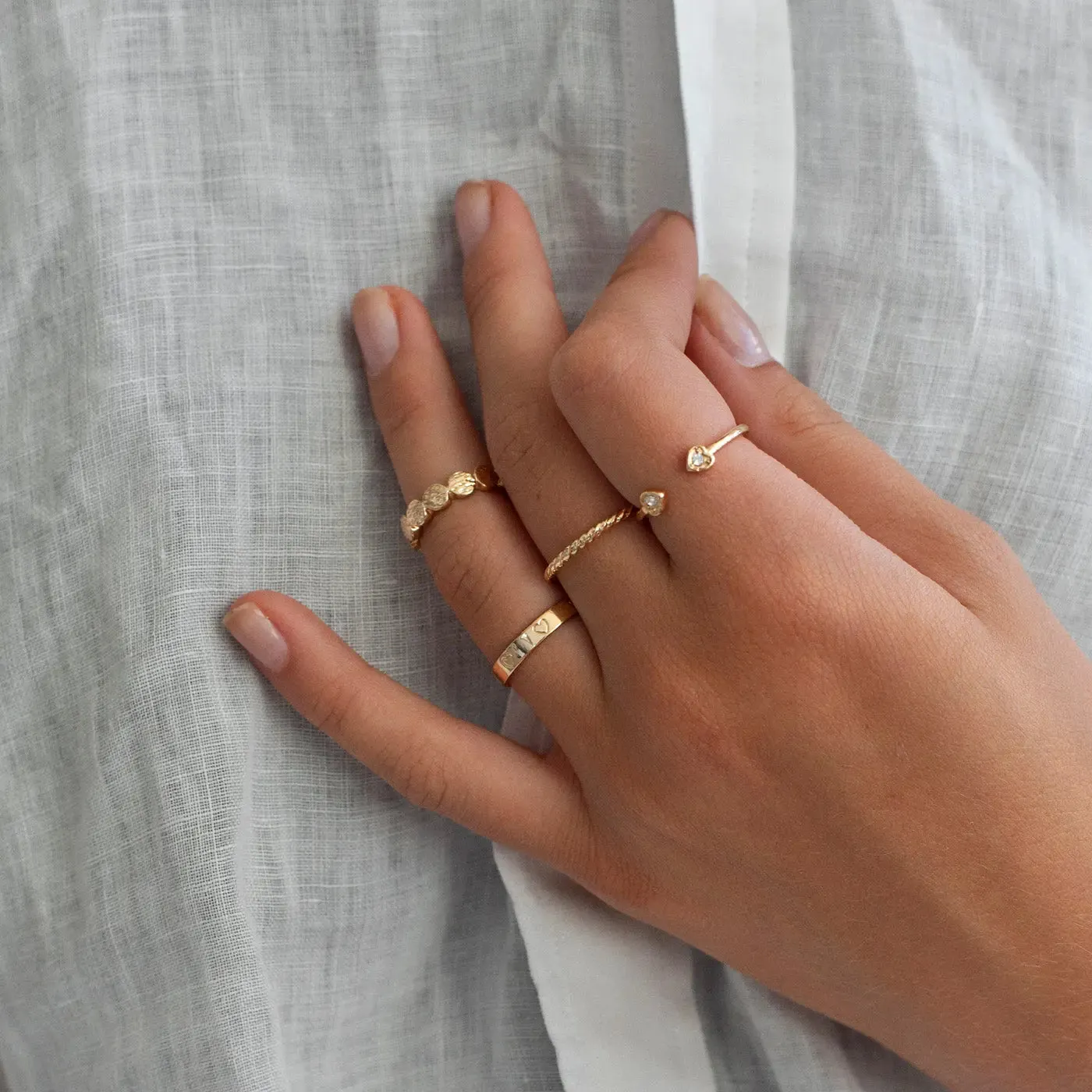 Engraved Hearts Ring