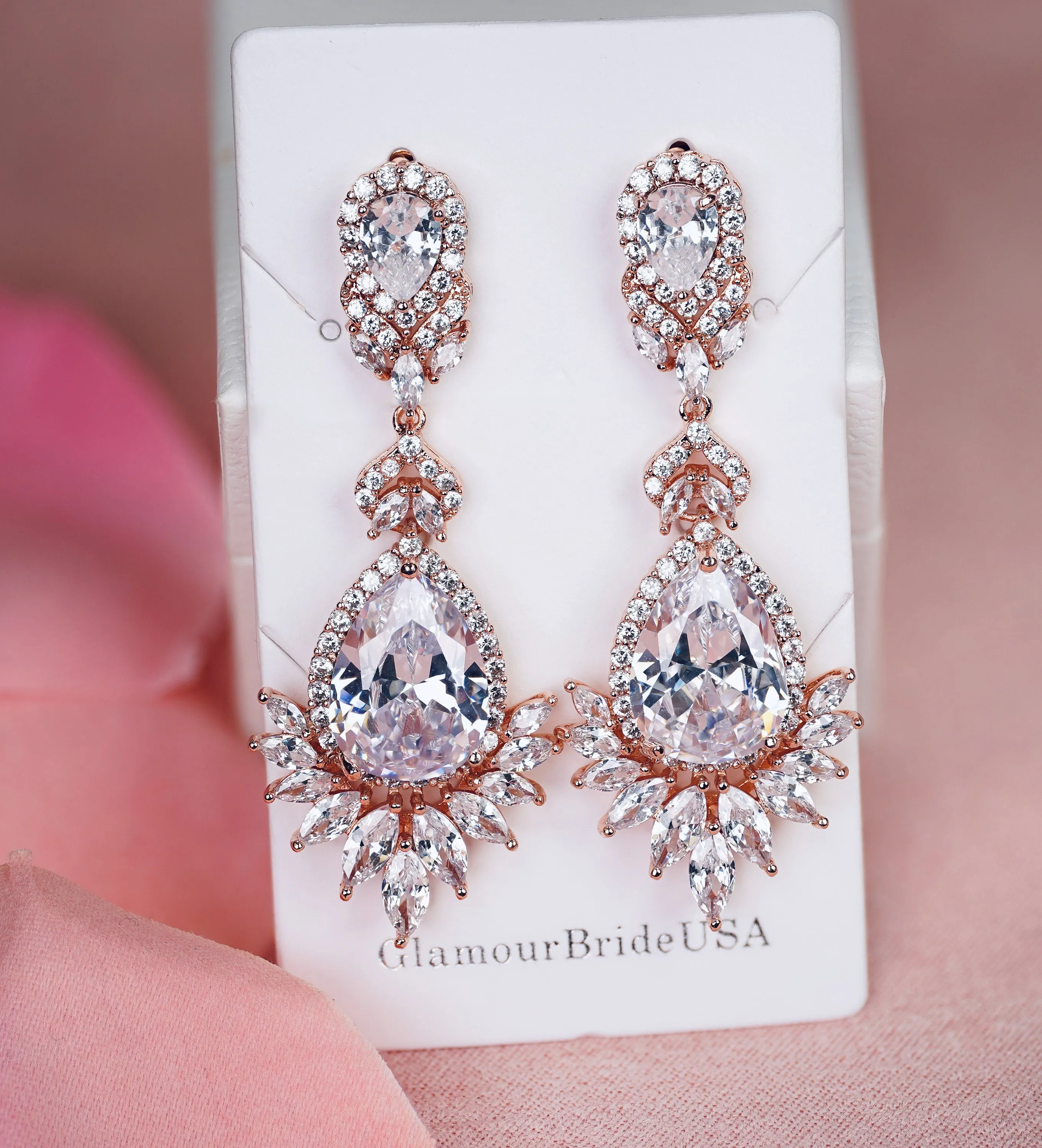 Erica- Long Crystal Earrings