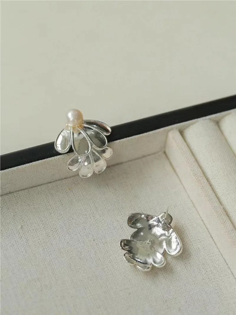 Ethnic Style Double Soma Flowers Pearl Earrings