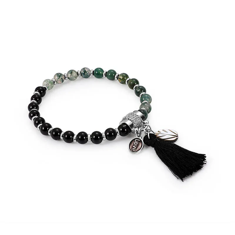 Fashion New Double Green Crystal Black Crystal Bracelet