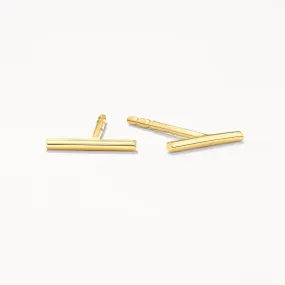 Fine Bar Stud Earrings in 10k Gold