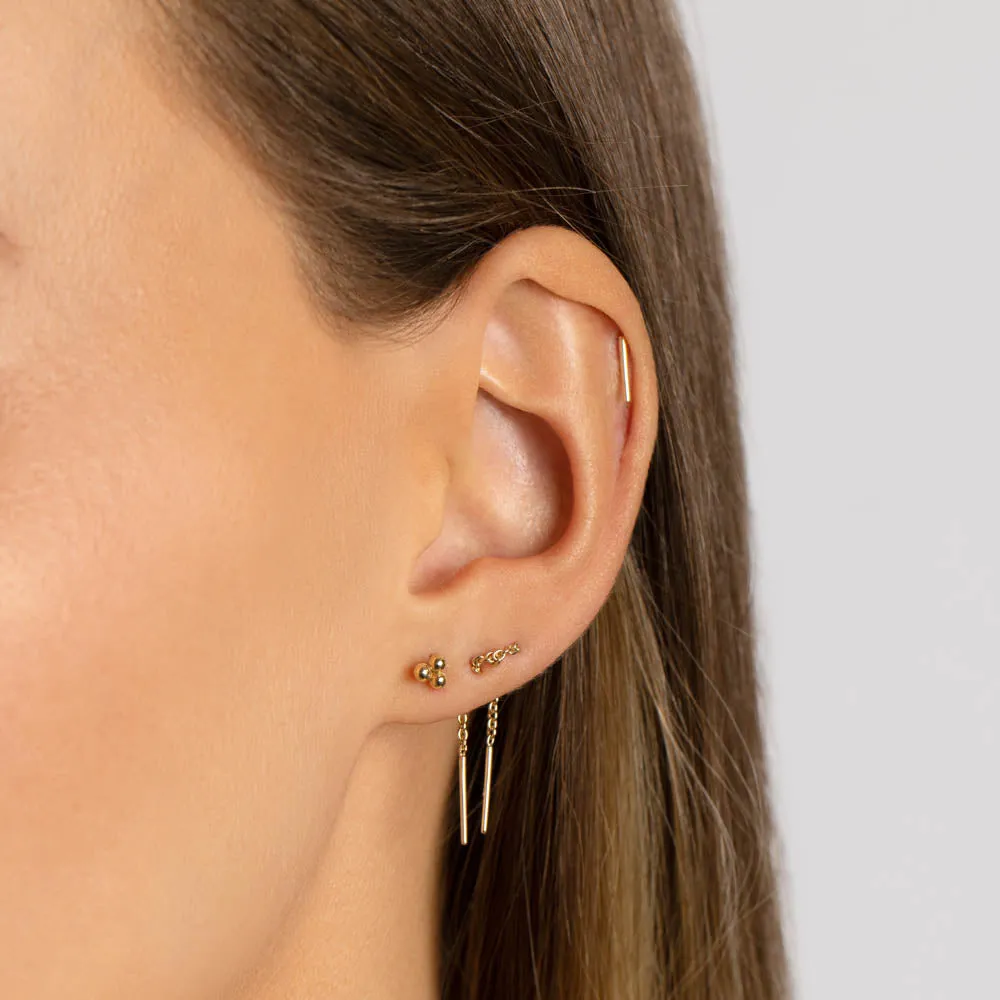 Fine Bar Stud Earrings in 10k Gold