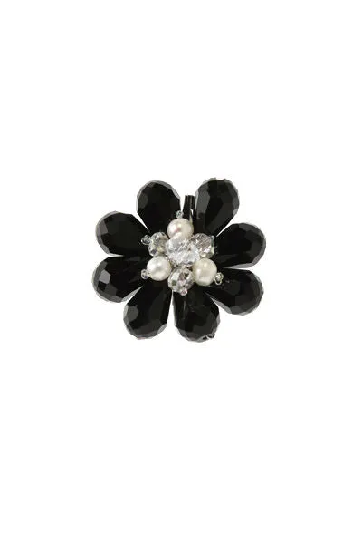 Flower Brooch Black/White