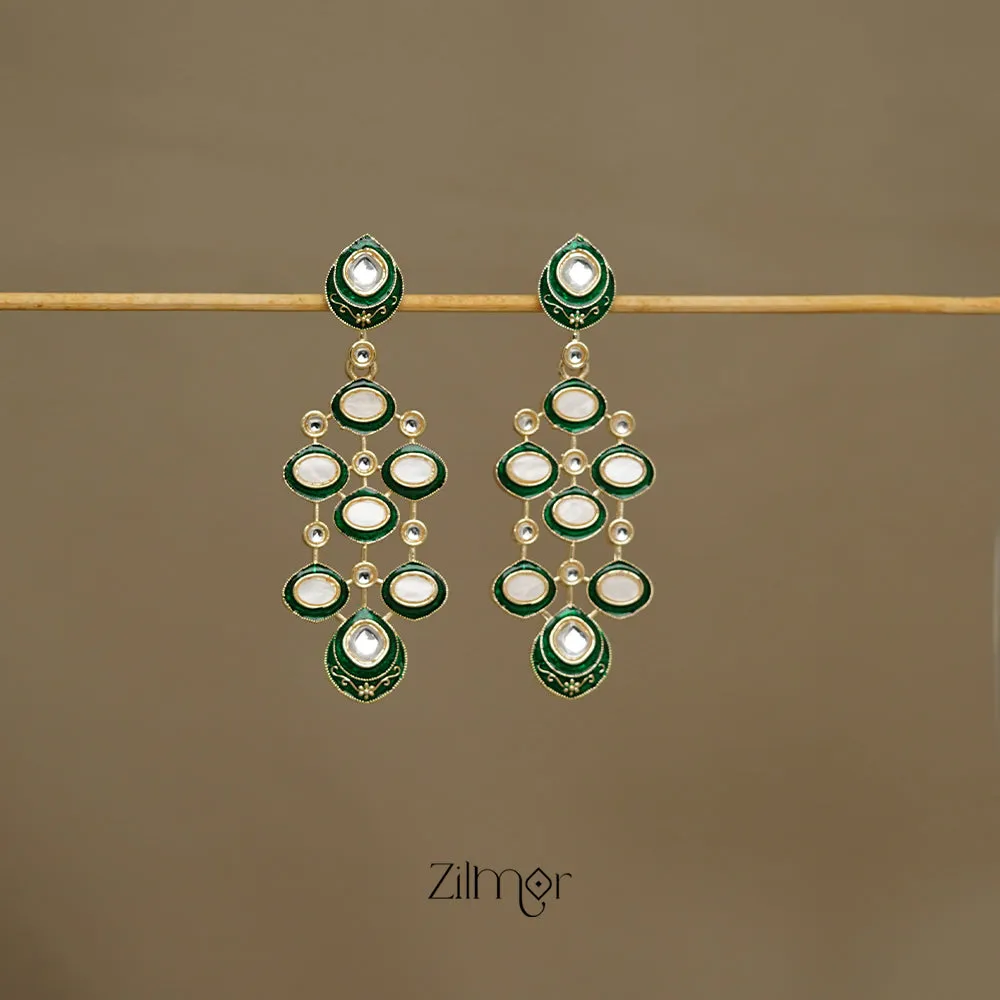 FS1011240 - Meenakari Kundan Long Earrings