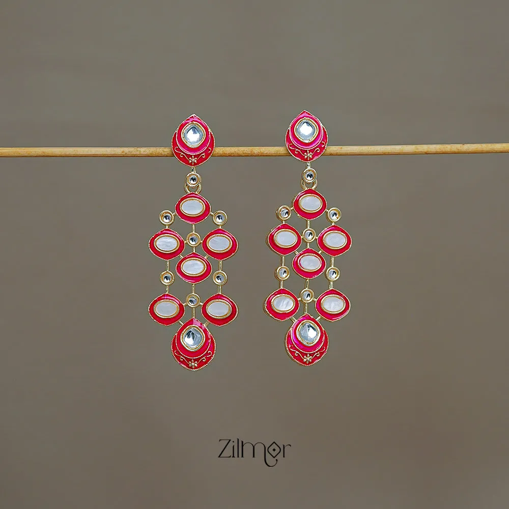 FS1011240 - Meenakari Kundan Long Earrings