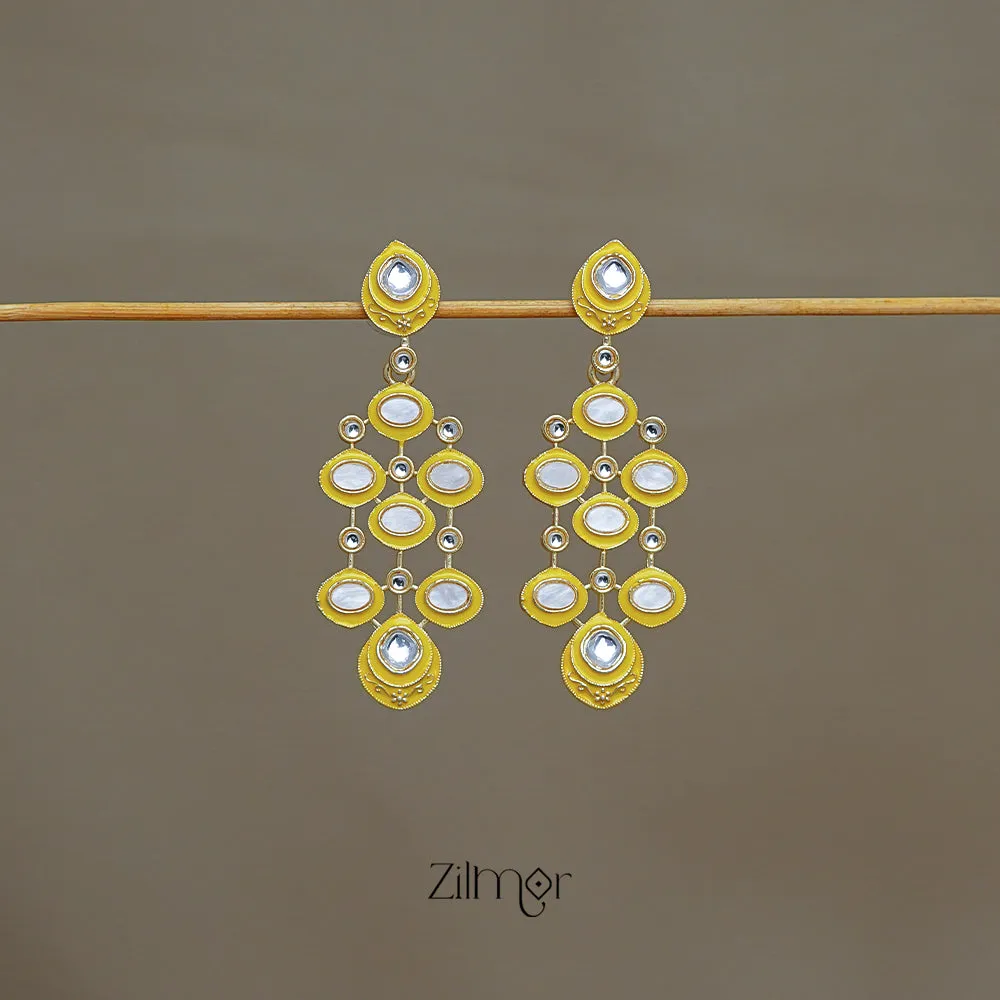 FS1011240 - Meenakari Kundan Long Earrings