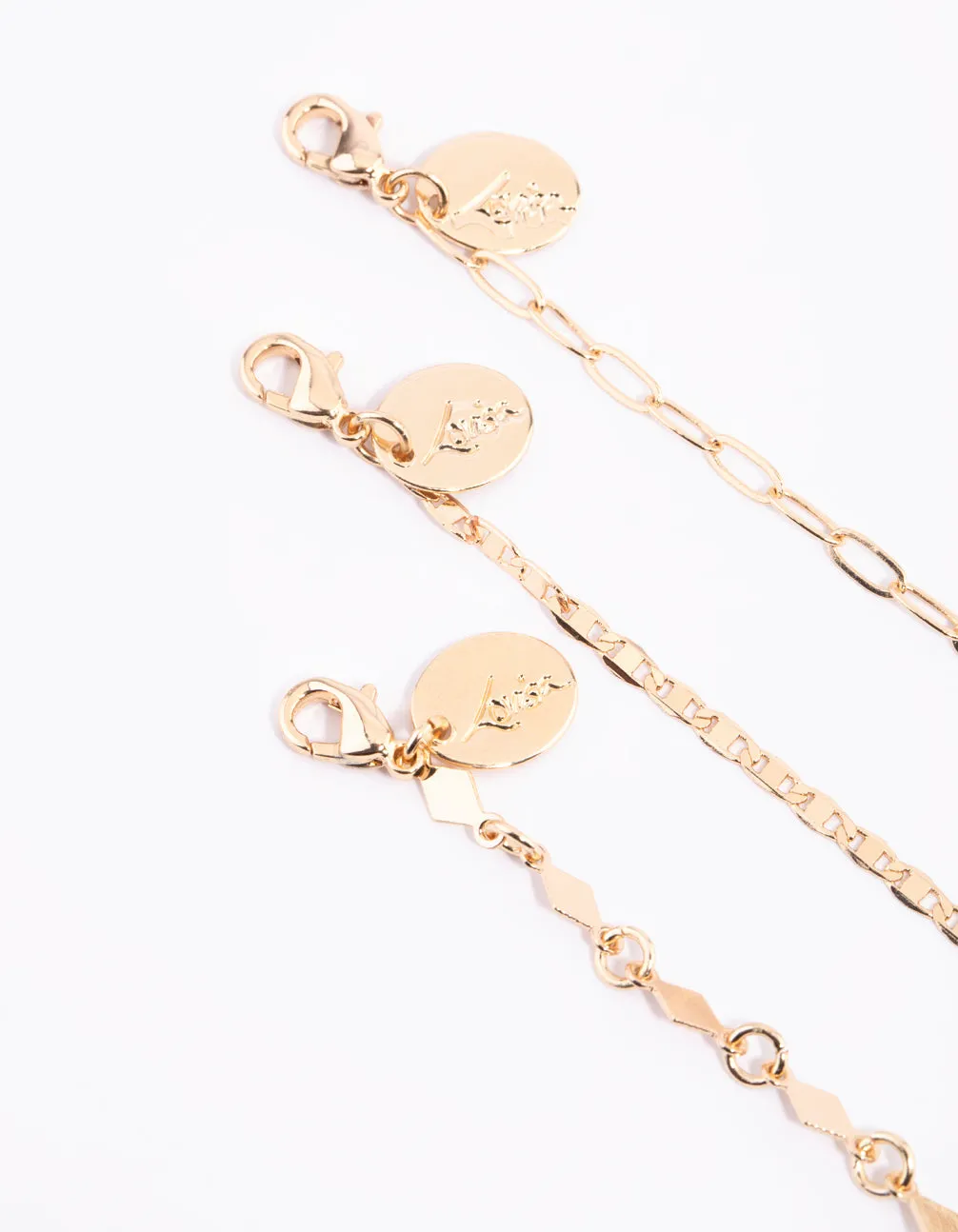 Gold Diamond Shaped Anklet Pack