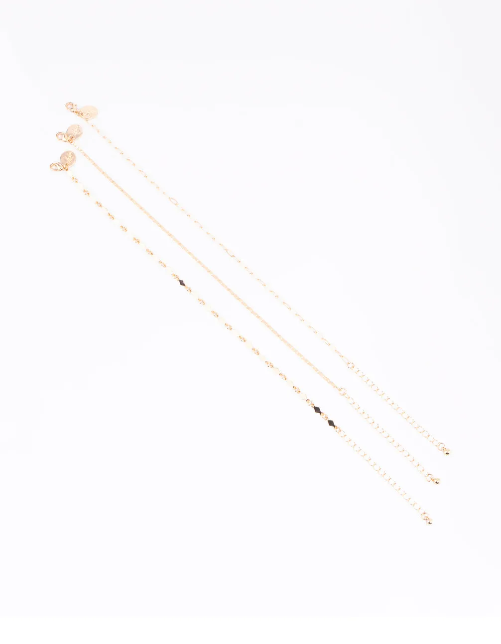 Gold Diamond Shaped Anklet Pack