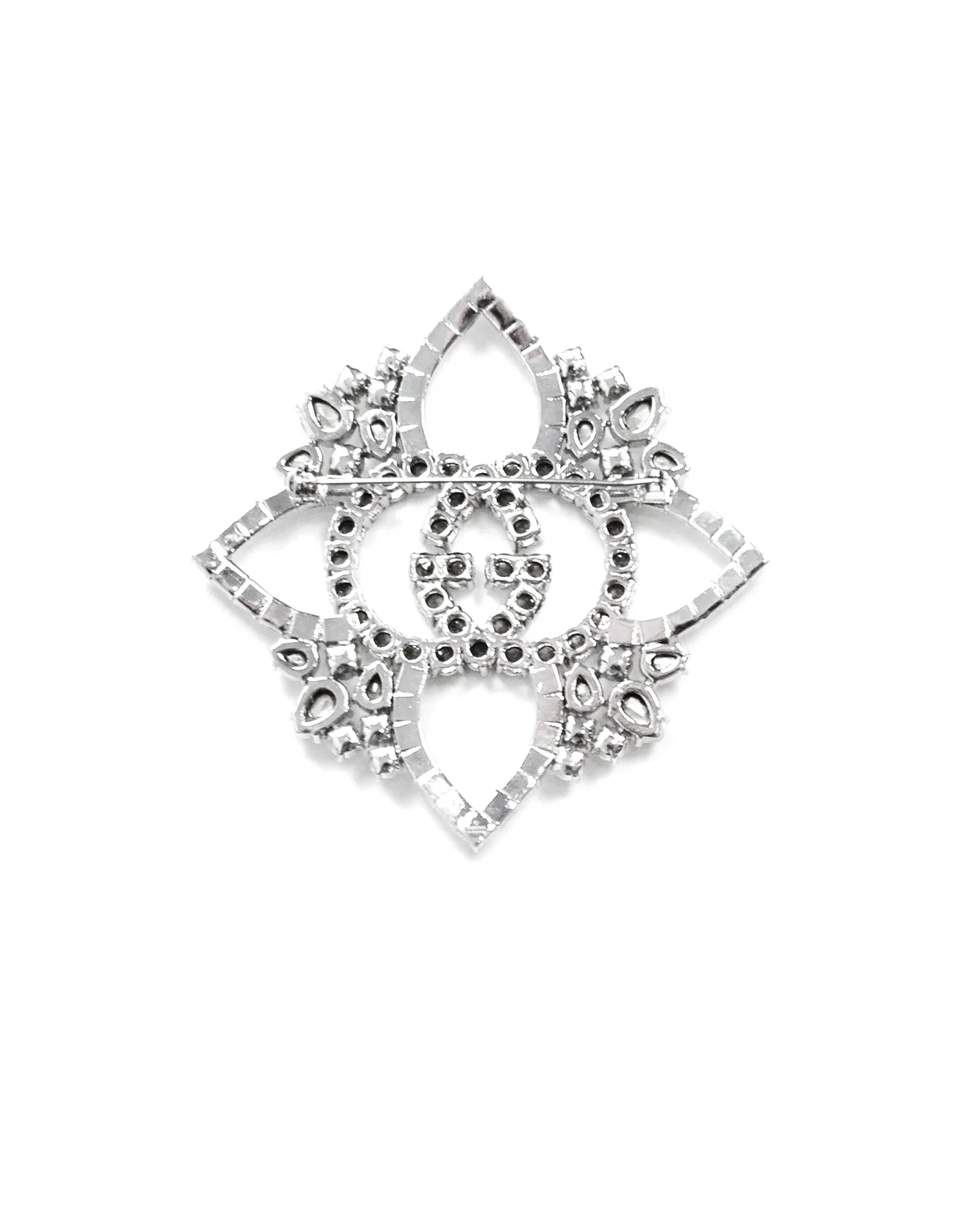 Gucci Crystal Embellished GG Brooch