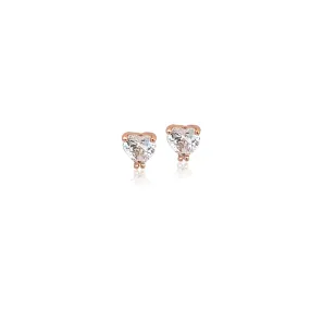 Heart 5mm Cubic Zirconia Solitaire Stud Earring