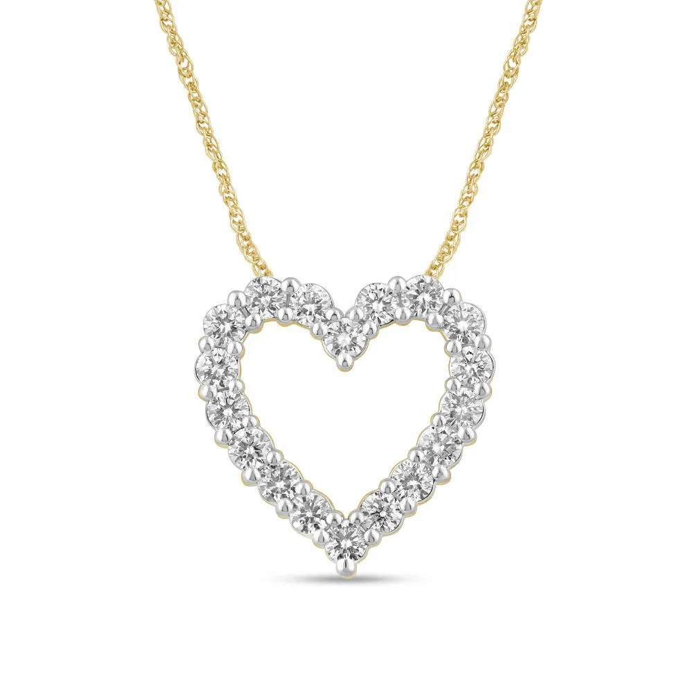 Heart Slider Necklace with 1.00ct of Laboratory Grown Diamonds in 9ct Yellow Gold