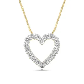 Heart Slider Necklace with 1.00ct of Laboratory Grown Diamonds in 9ct Yellow Gold