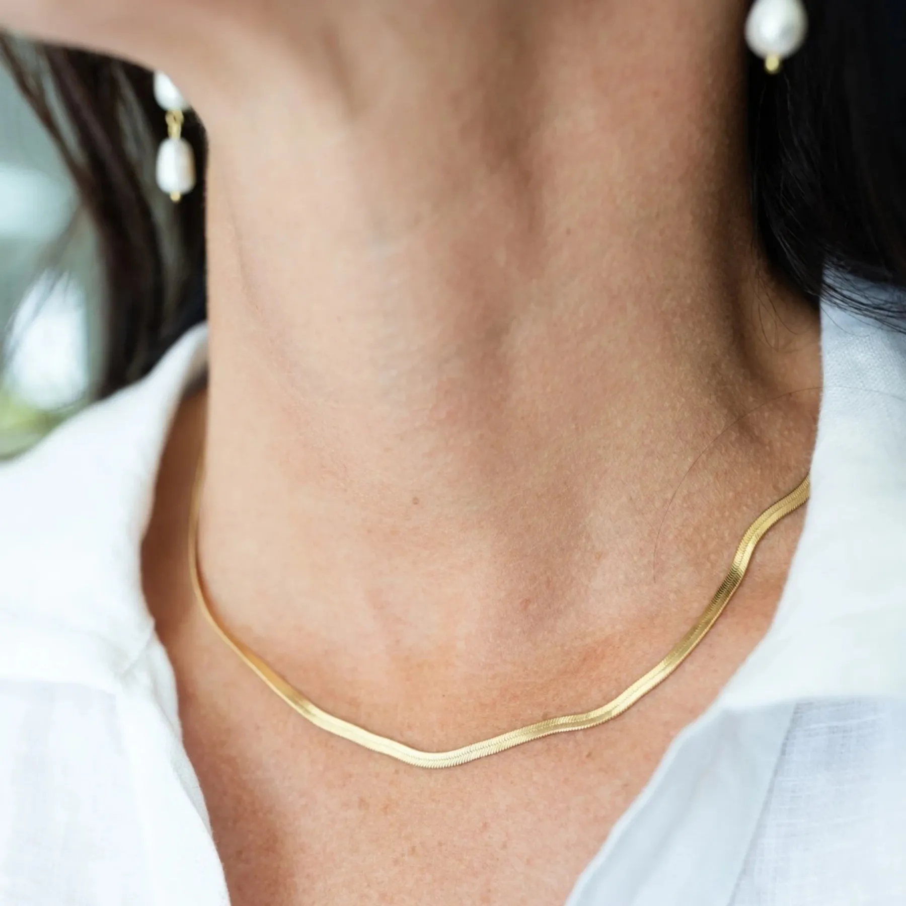 Herringbone chain necklace