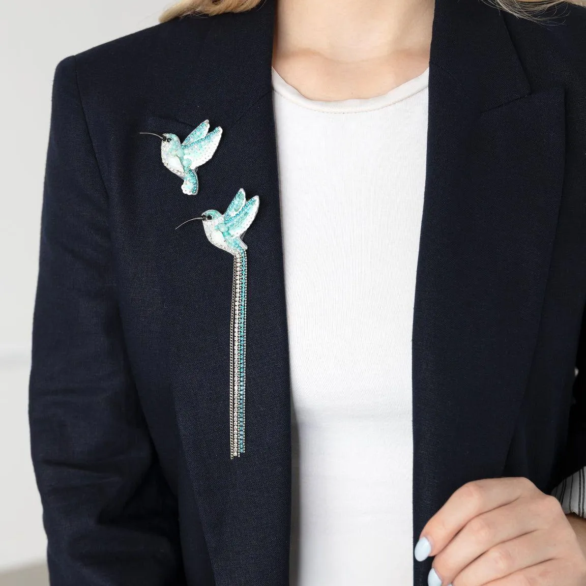 Hummingbird Chain Brooch