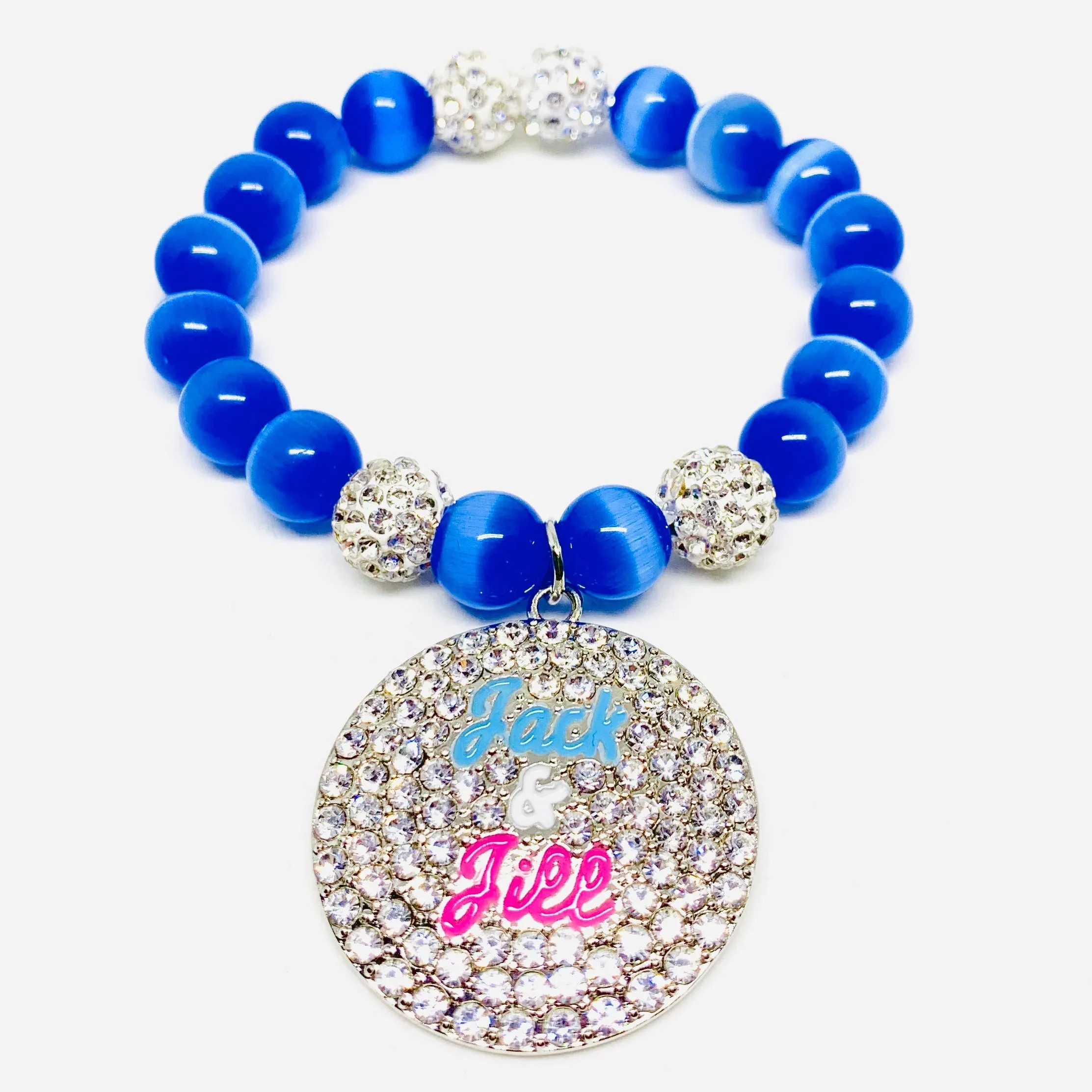 Jack and Jill Round Crystal Charm Bracelet