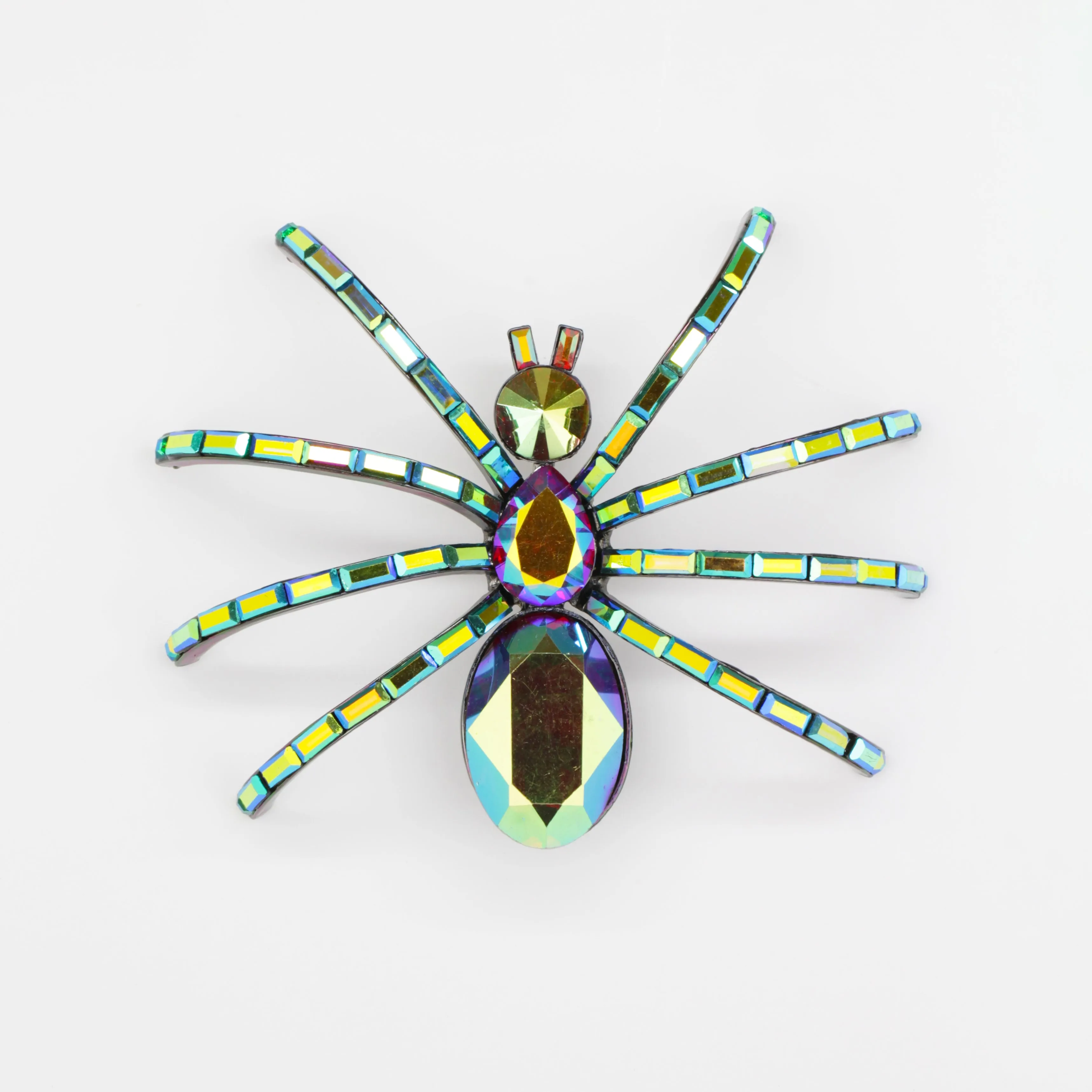 Large Baguette Crystal Spider Brooch