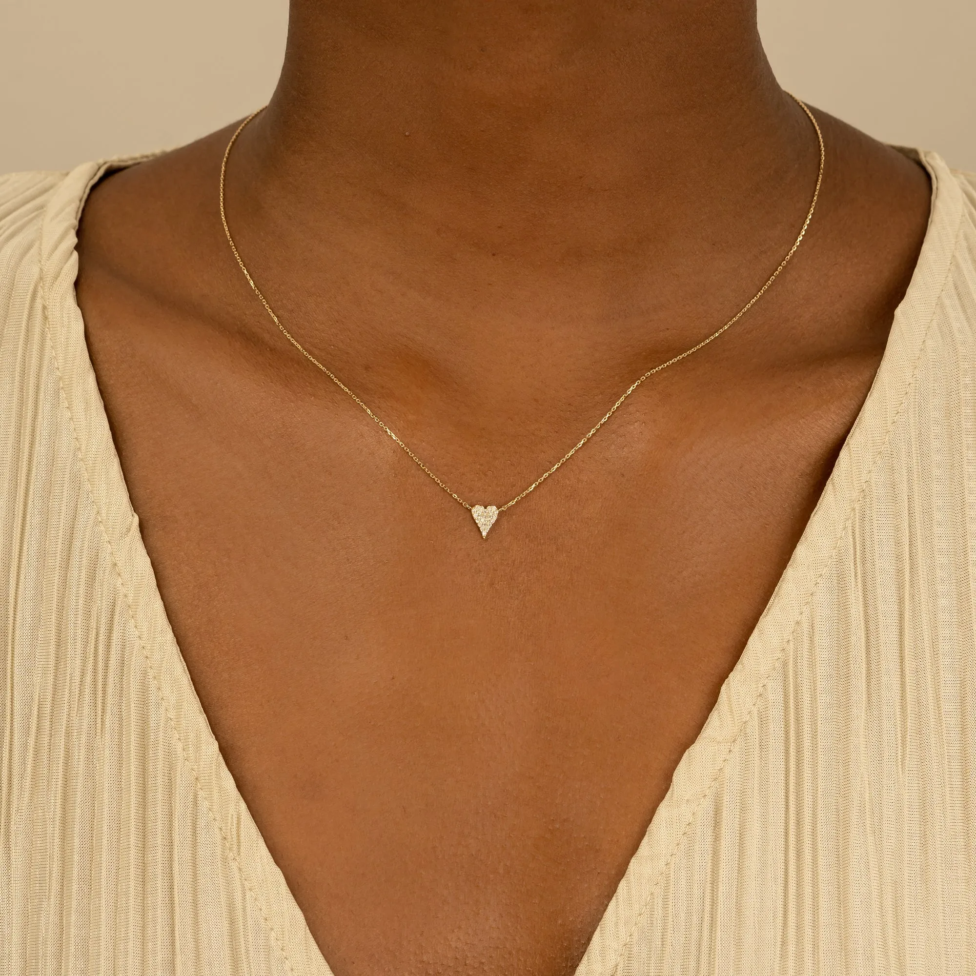 Long Diamond Heart Necklace, Natalie