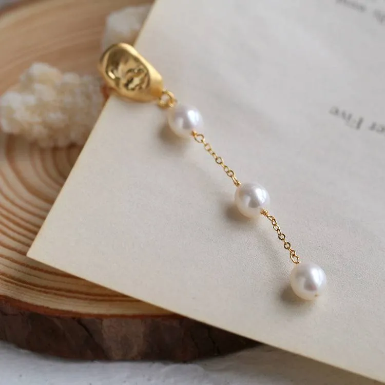 Long Drop Pearls Earrings