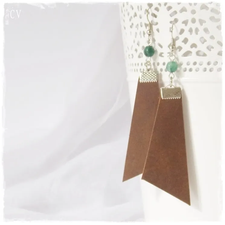 Long Tribal Leather Earrings