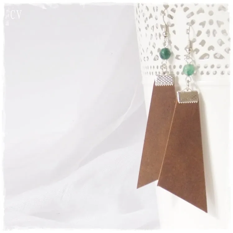 Long Tribal Leather Earrings