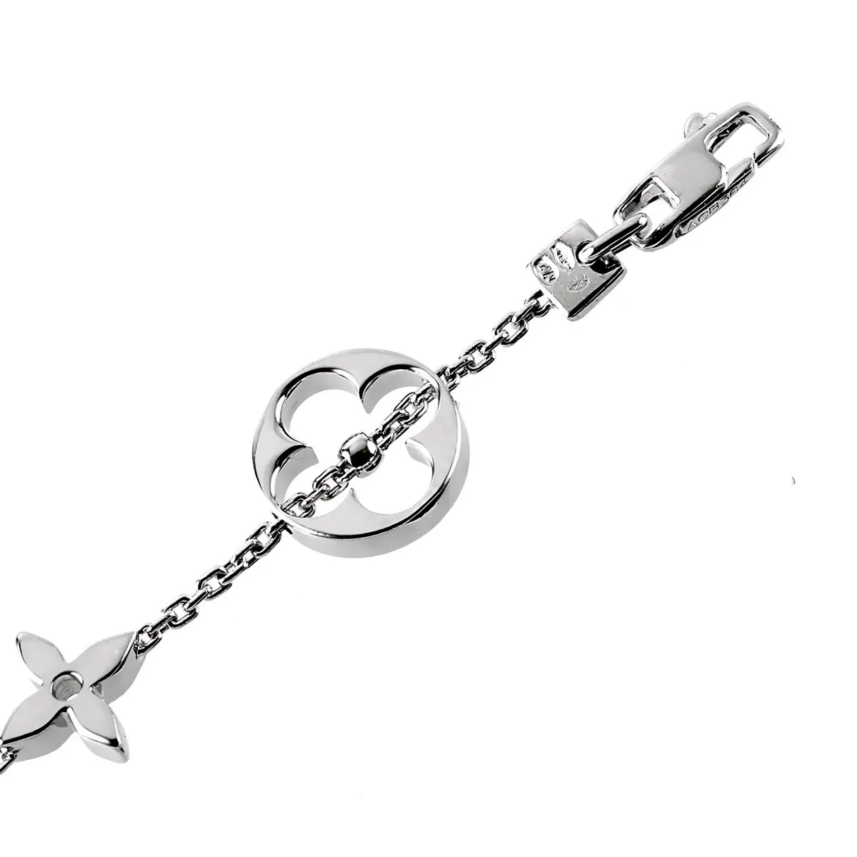 Louis Vuitton Monogram White Gold Bracelet