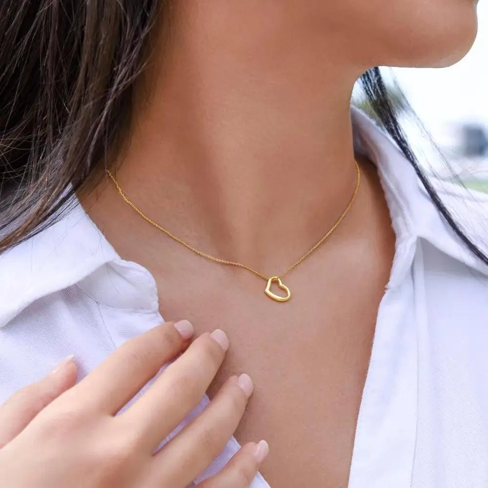 Love is an emotion Gold Heart Necklace