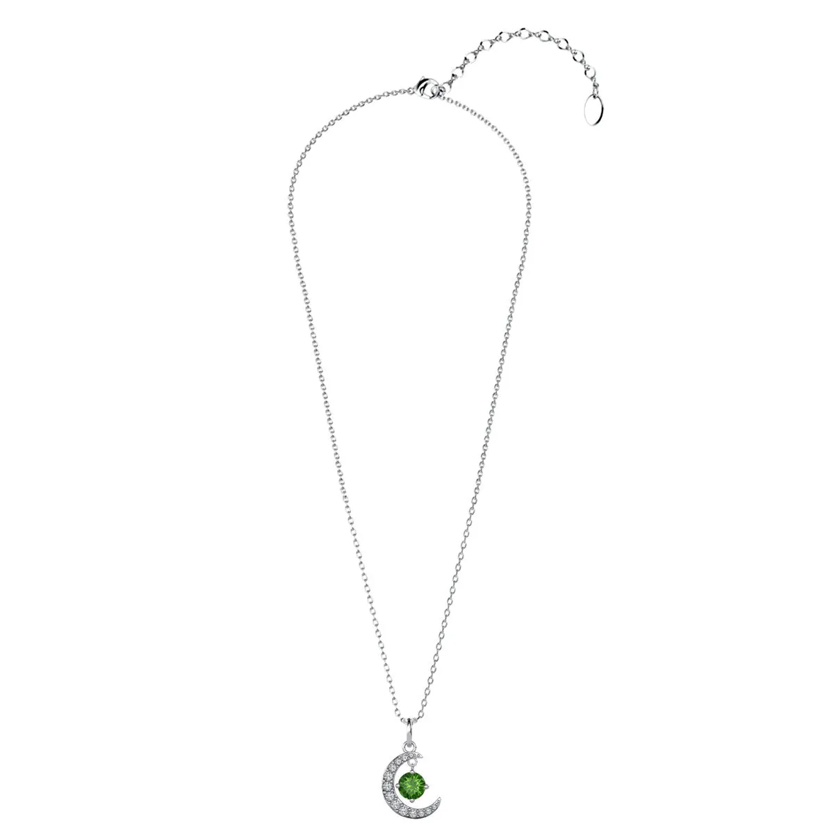 Luna Birthstone Necklace 18k White Gold Plated with Round Cut Swarovski Crystal