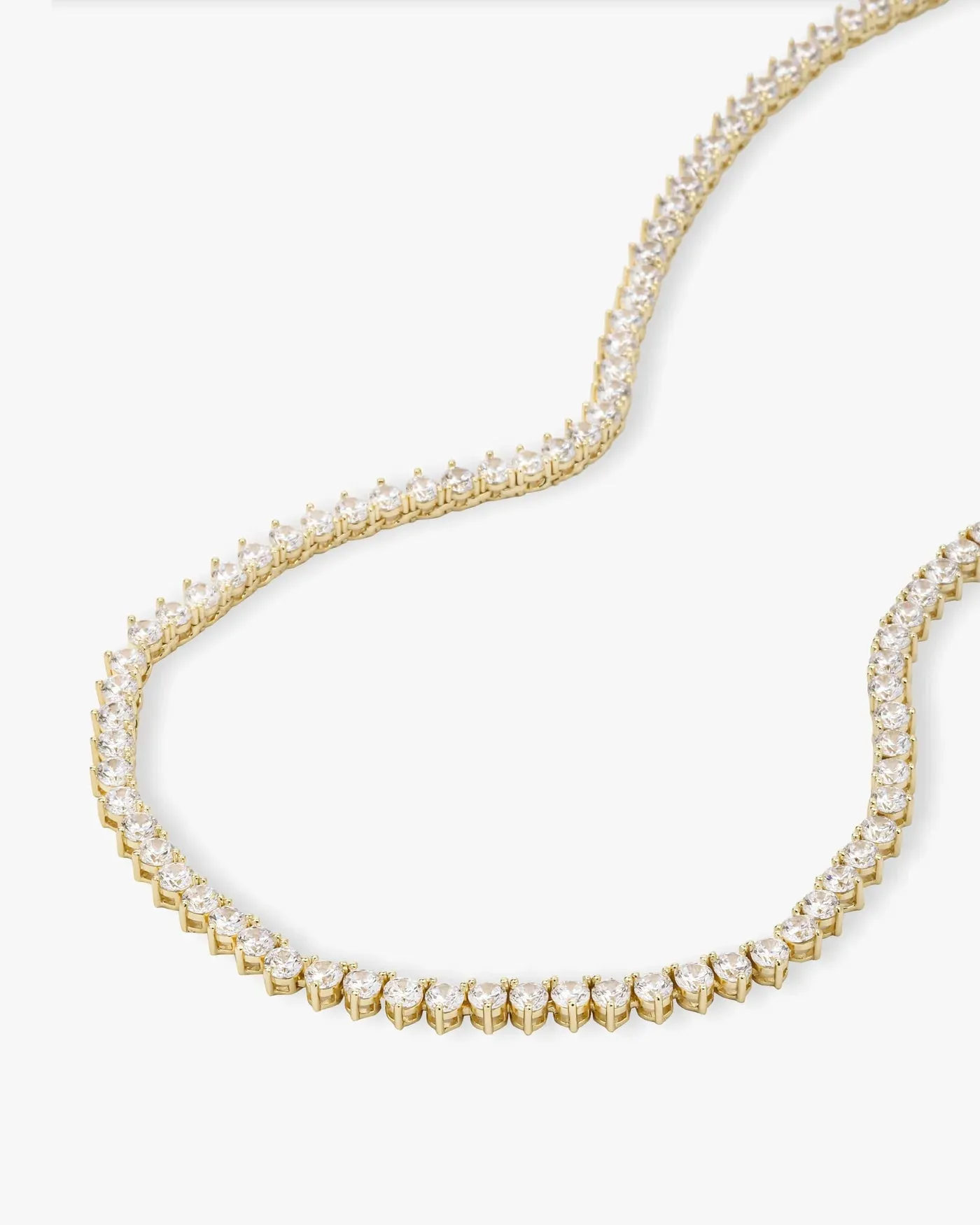 Mama Not Your Basic Tennis Necklace 18" Gold|White Diamondettes