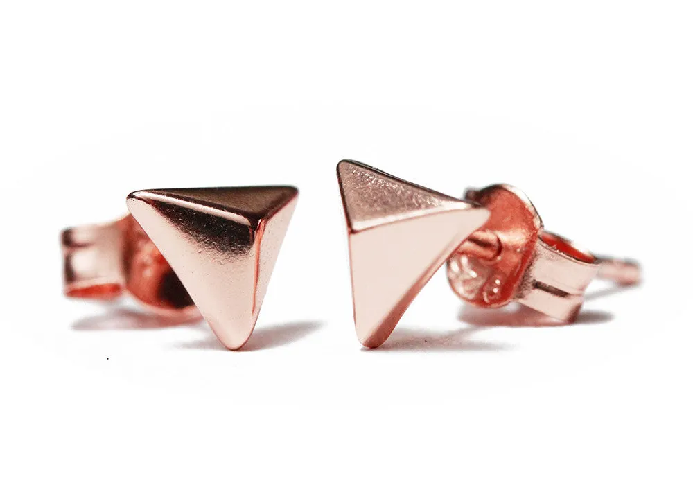 Mini Gold-Dipped Pyramid Stud Earrings