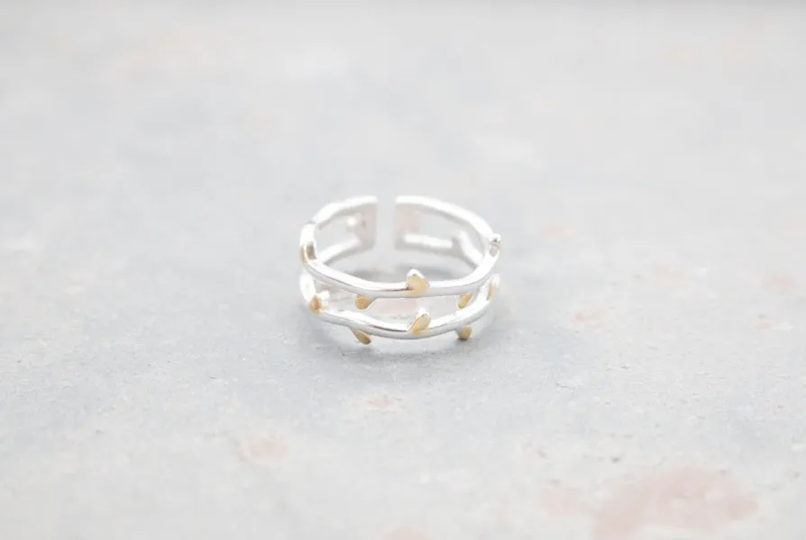 Minimalist Silver Vine Rings