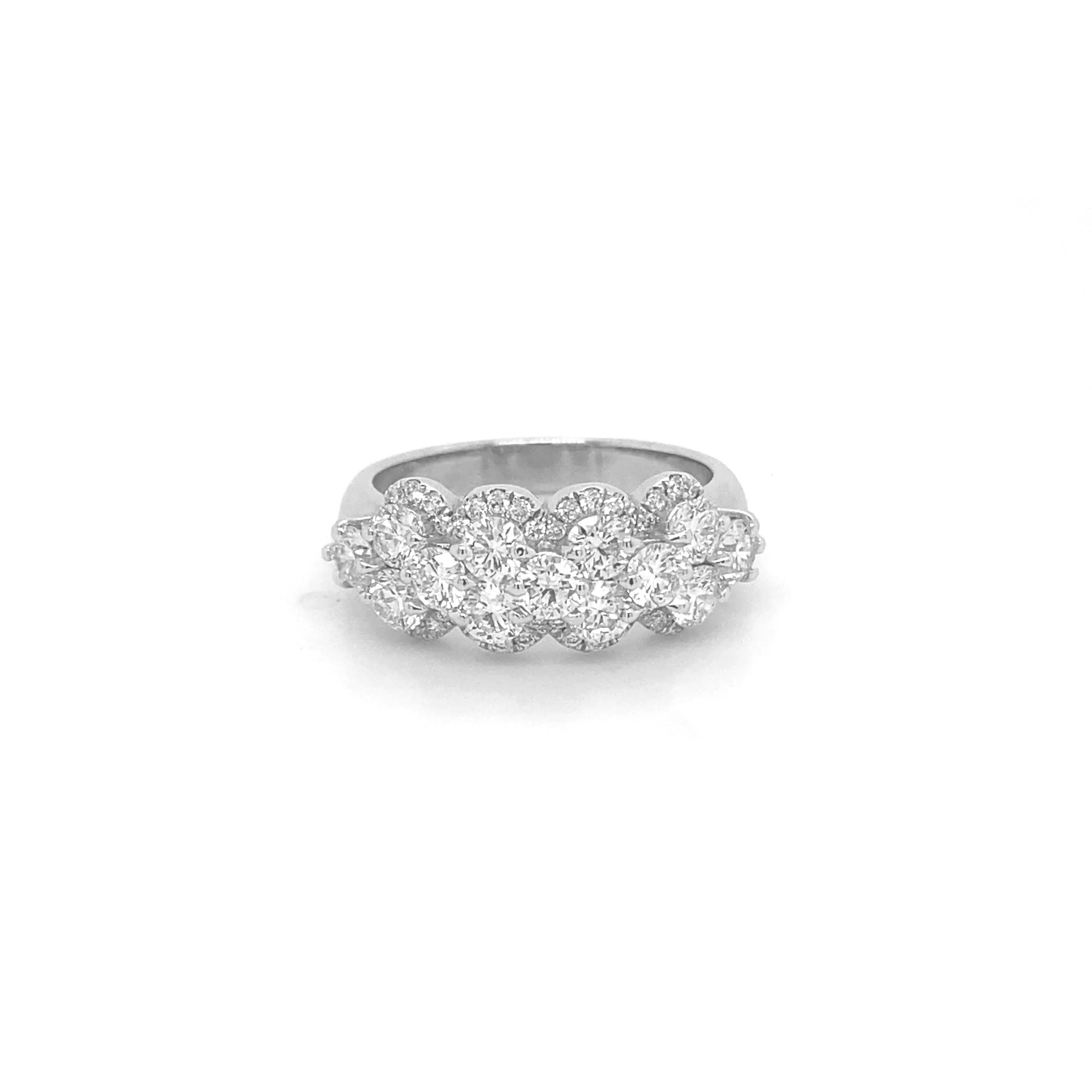 Mosaic Diamond Ring White Gold R041N