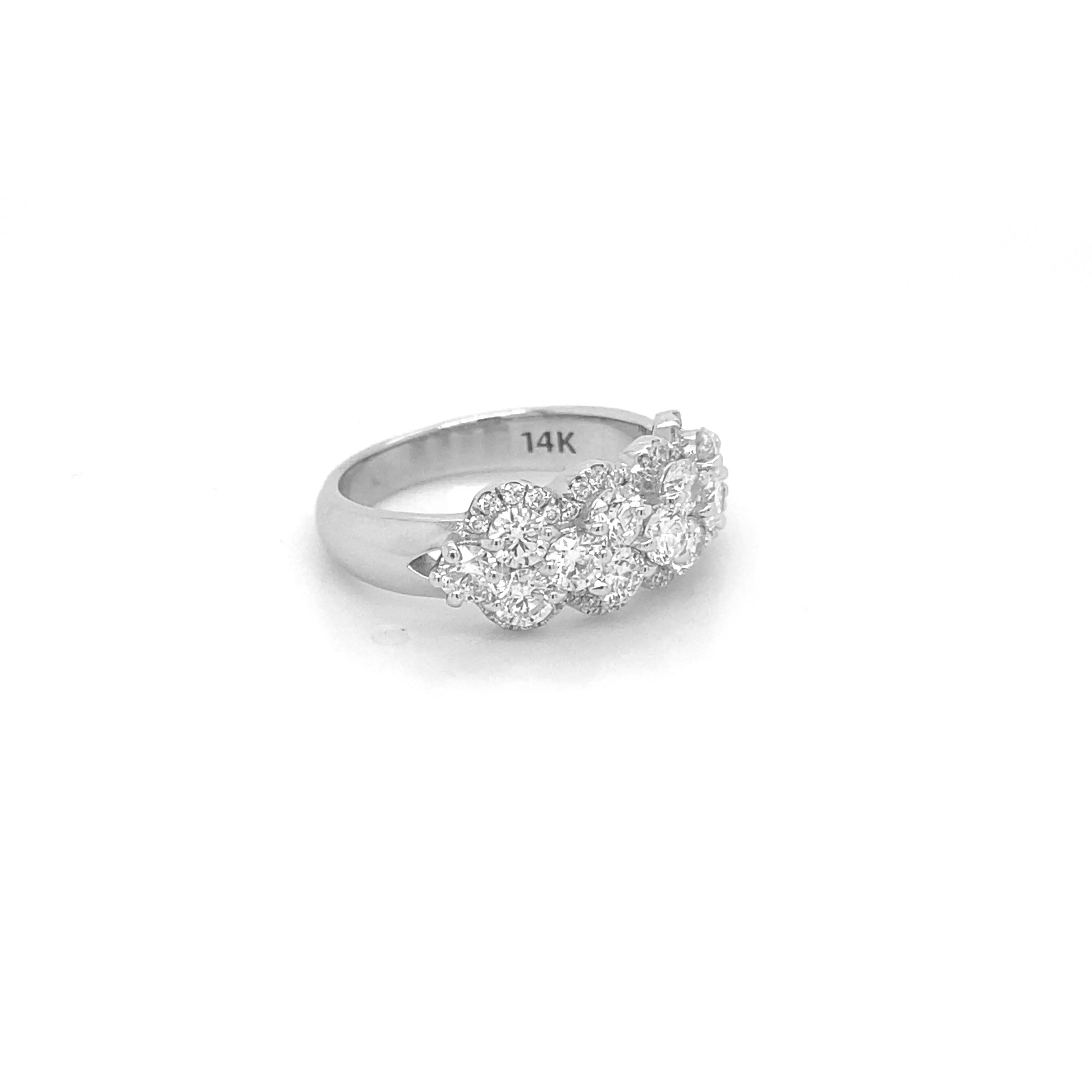 Mosaic Diamond Ring White Gold R041N