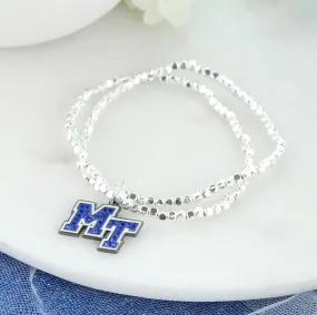 MTSU Crystal Logo Stretch Bracelet