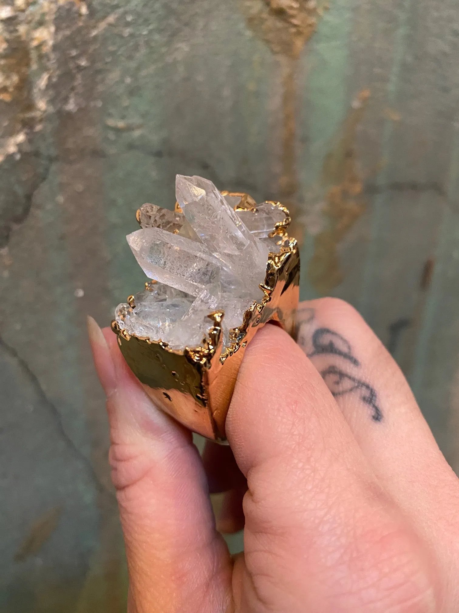 Nuance Gold Plated Stalactite Ring