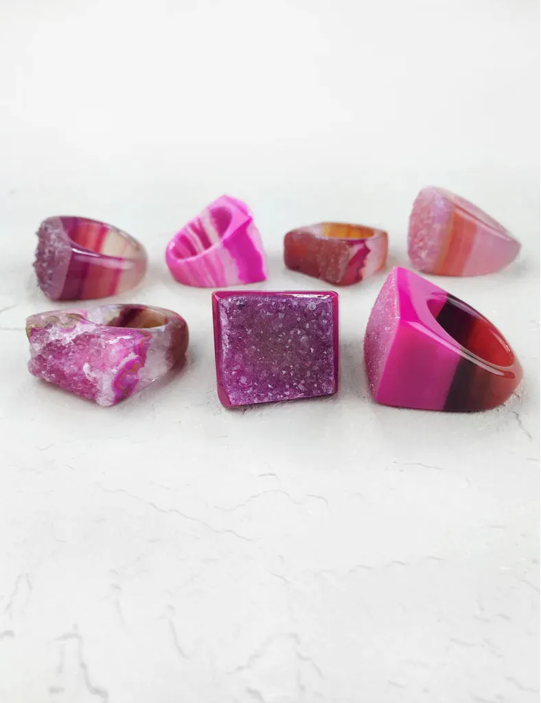 Nuance Natural Stone Druzy Rings