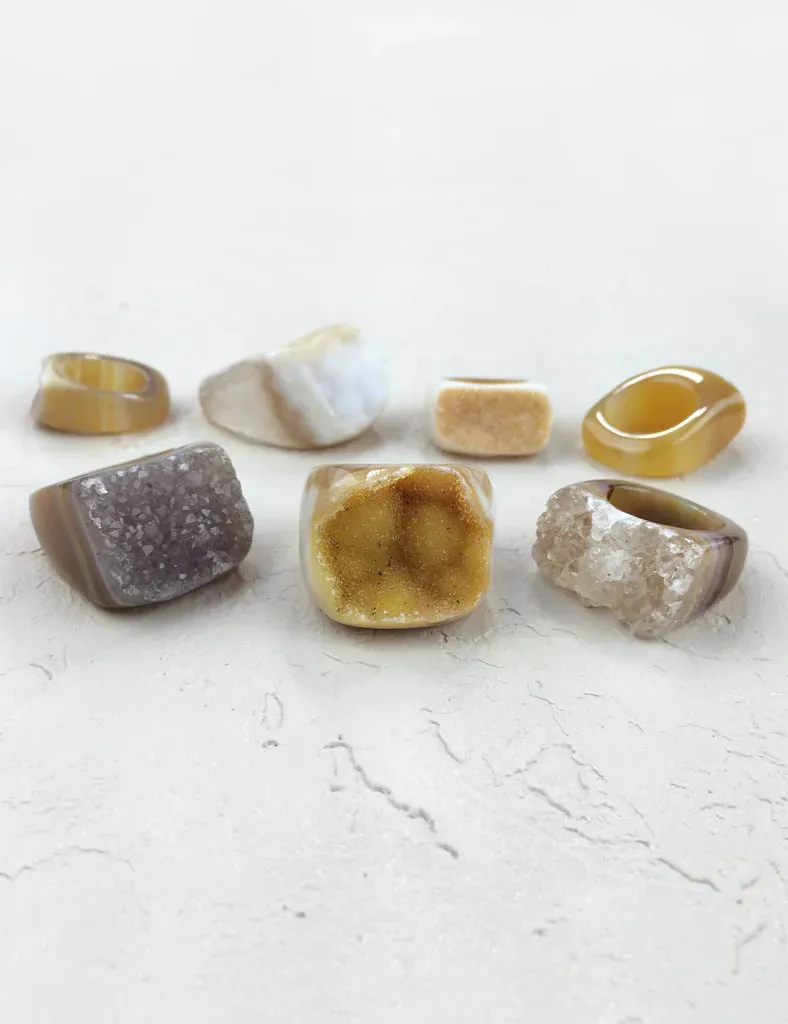 Nuance Natural Stone Druzy Rings