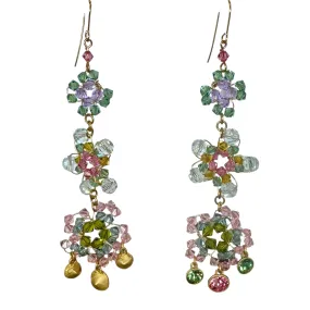 Pastel flower drop earrings