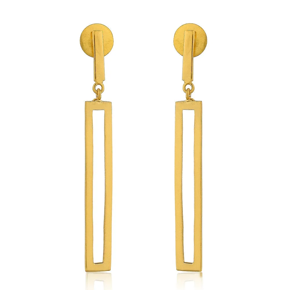 Rectangle Long Drop Earrings